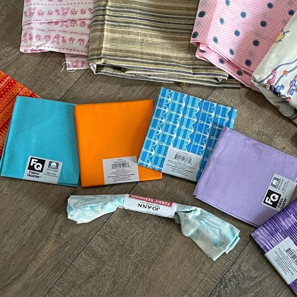 Assorted Fabric Bundle for Quilting, Crafts, Baby Blanket Ect NEW